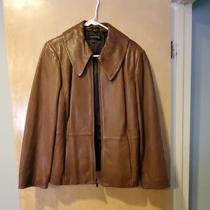 Brown leather jacket
